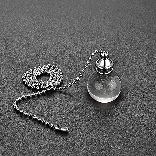 Image of uxcell Ceiling Fan Pull Chain, 20 Inch Fan Pull Chain Ornament Extension Lighting Accessories, 30mm Crystal Ball Pendant, Clear 2Pcs