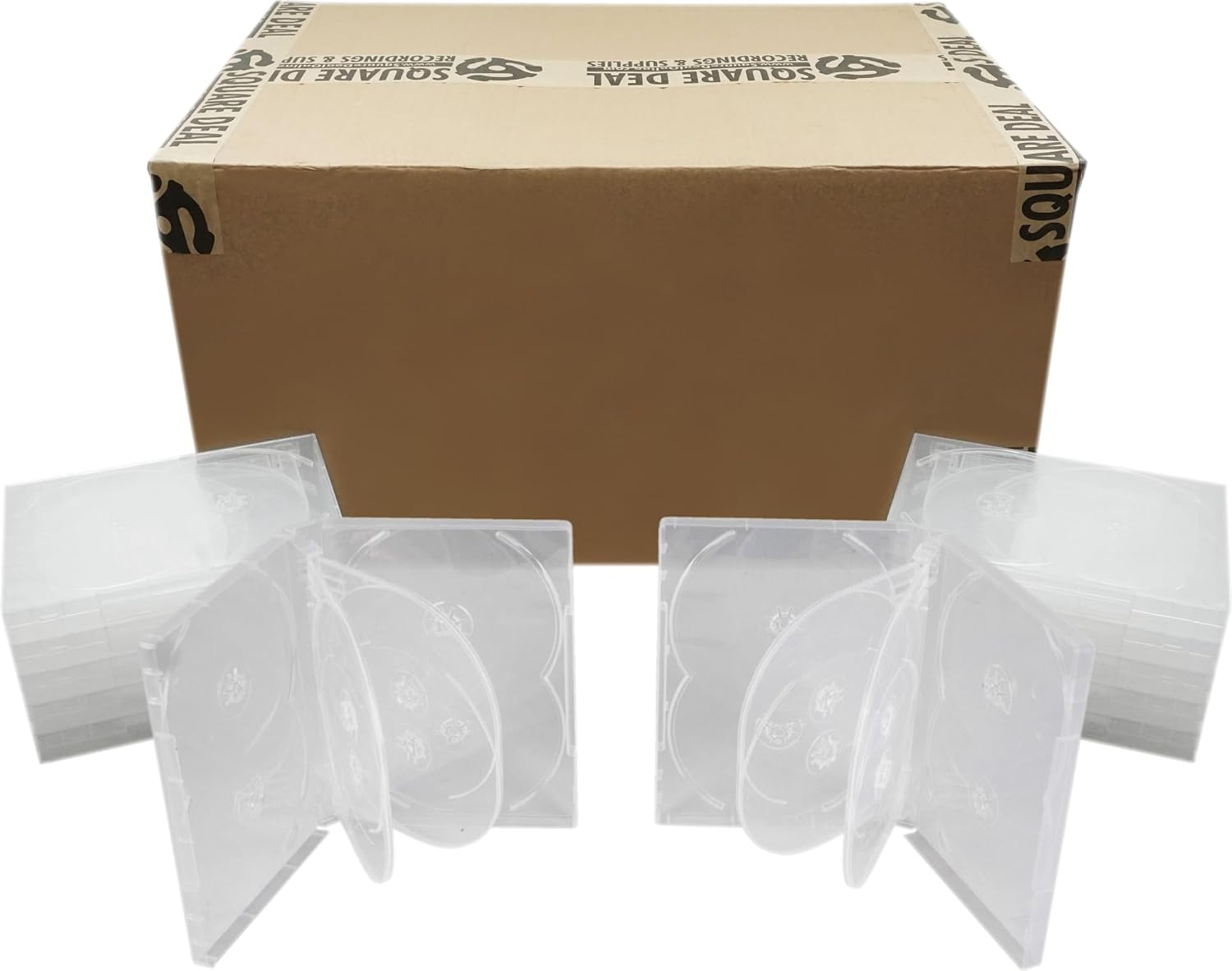 (5) Clear 8 Disc DVD Empty Replacement Boxes with Wrap Around Sleeve - #DV8R22CLWT