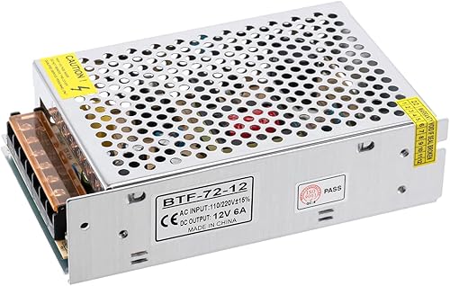 BTF-LIGHTING AC100-240V a DC12V6A Max72W Traje para DC12V 1A 6A Dispositivo de fuente de alimentación conmutada Convertidor adaptador de fuente de
