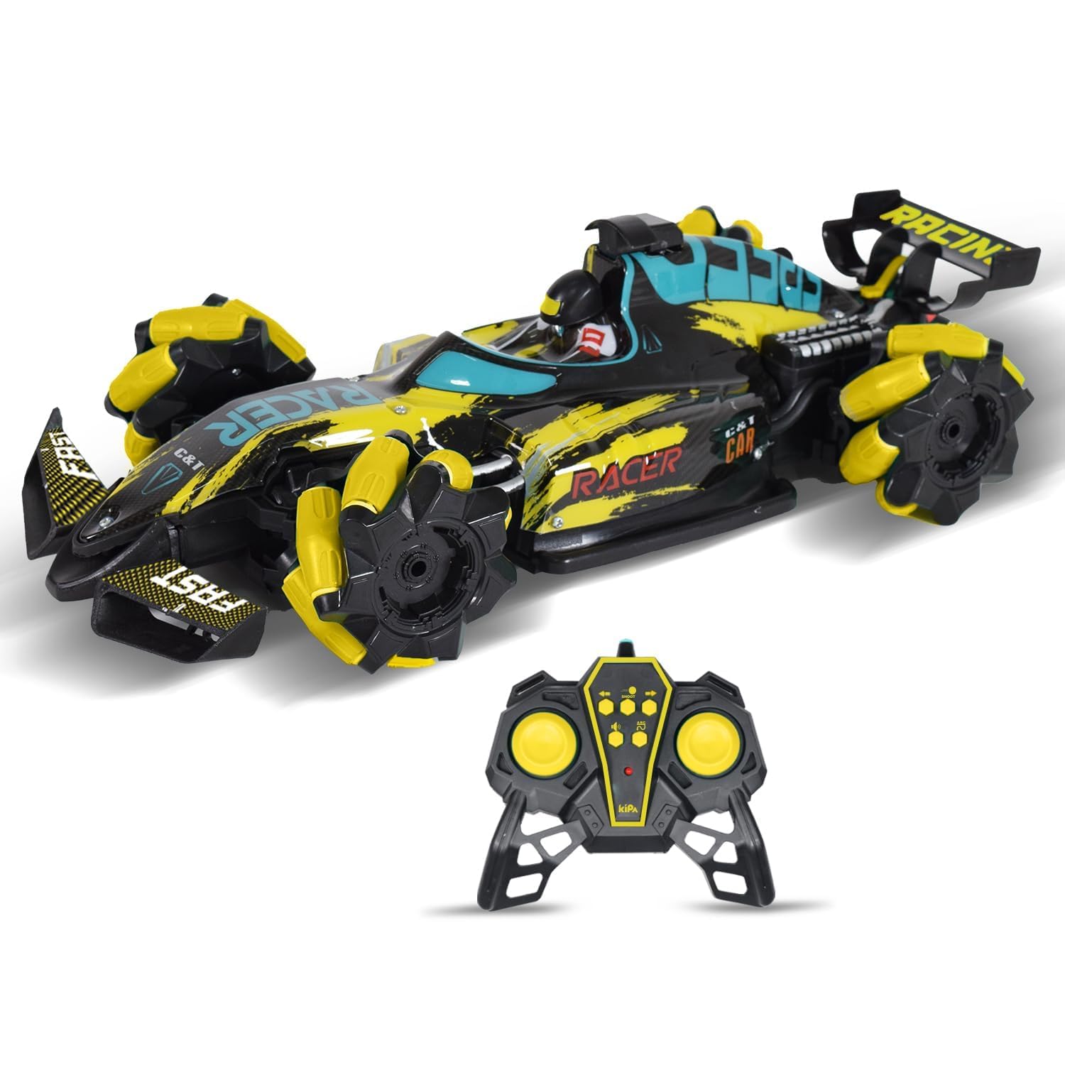 Braintastic F1 Super Drifter Stunt Remote Controlled 360° Movable, Smoke Spray, Speed:25km/h:2.4 Ghz, USB Rechargeable Rc Car Yellow (B0D8KXLJKZ) Amazon Price History, Amazon Price Tracker
