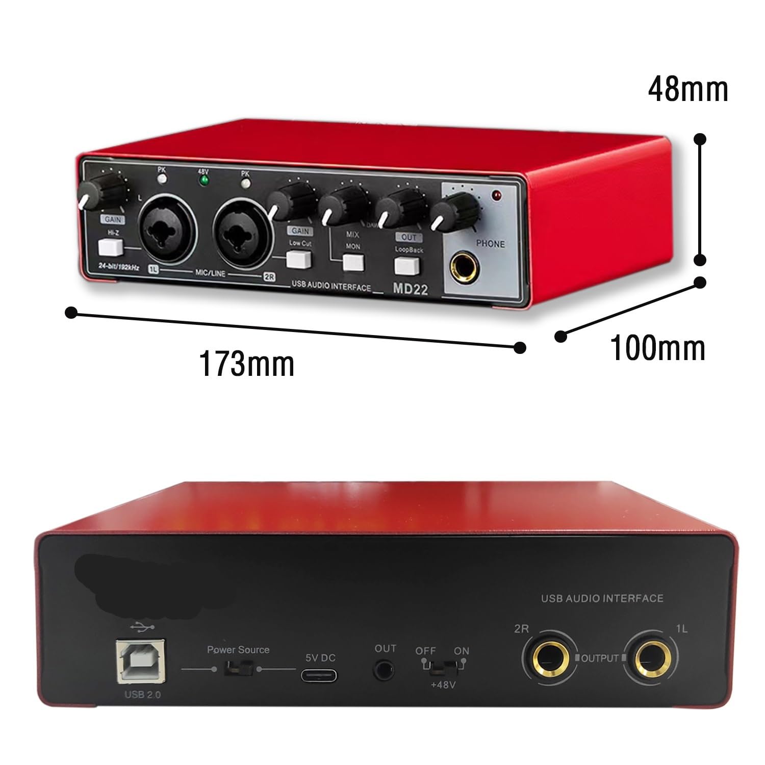Mesa Mezclas, Tarjeta de sonido Grabación estudio Interfaz audio USB profesional Equipo(Nero)