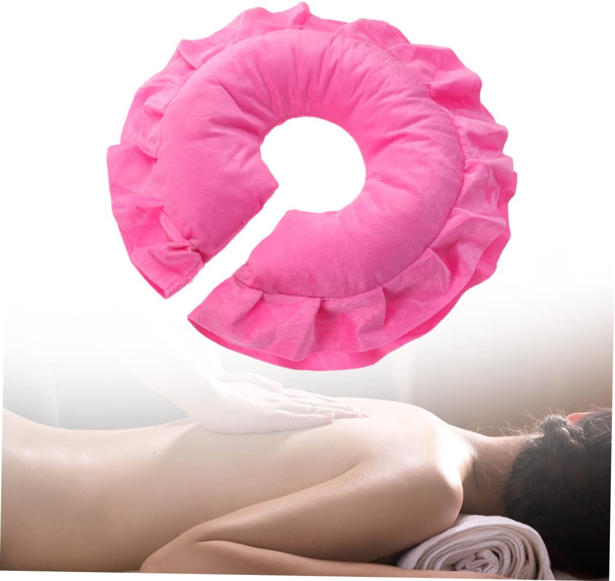 Cotton Face Cushion for Beauty Salon Pink Spa Pillow with Design for Comfort and Relaxation During Massage Sessions Long-Term Face Down Use