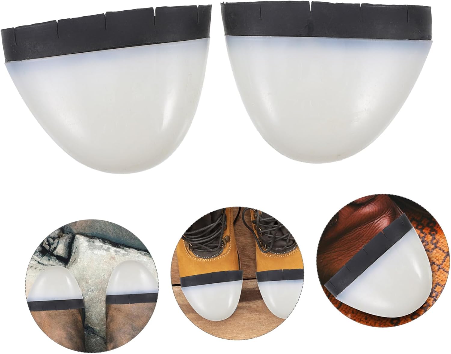 GLEAVI Shoe Accessories 4 Pack Plastic Toe Caps for Shoes Puncture Proof and Crush Resistant Toe Covers for Work Boots Lightweight and Comfortable Size 41