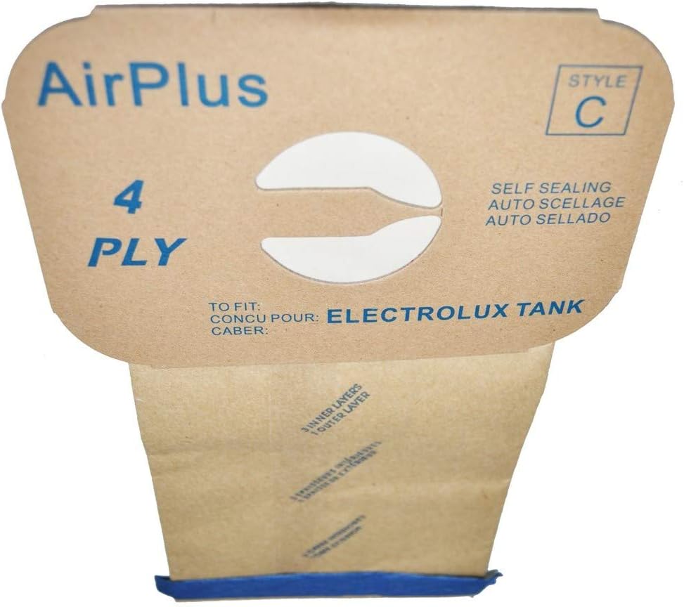 Generic Electrolux 4 Ply AirPlus Style C Vacuum Bags, 1 Case Contains 100 Bags