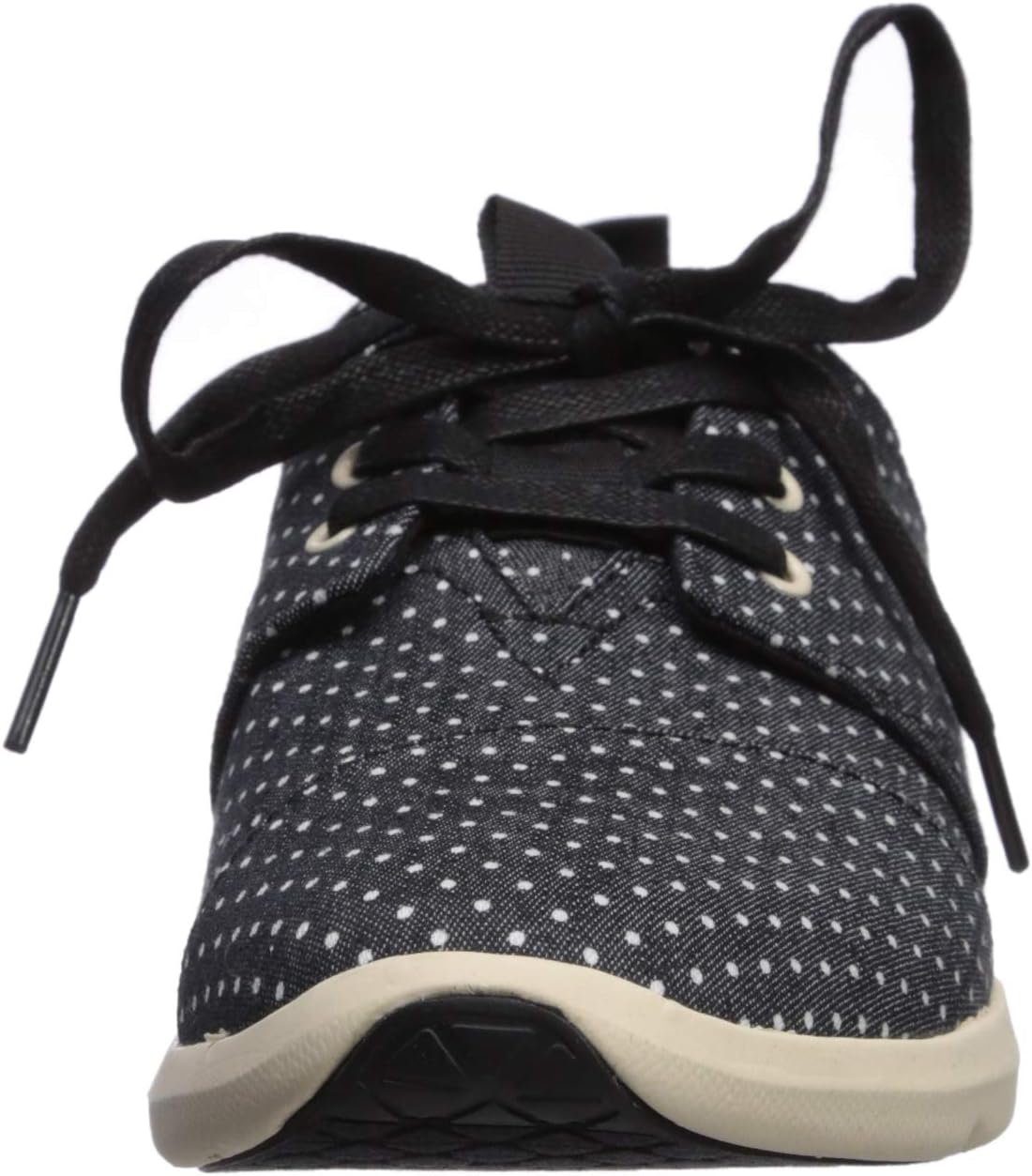 TOMS Womens Del Rey Lace Up Sneakers Shoes Casual - Grey Black Canvas Polka Dot 10 Medium US