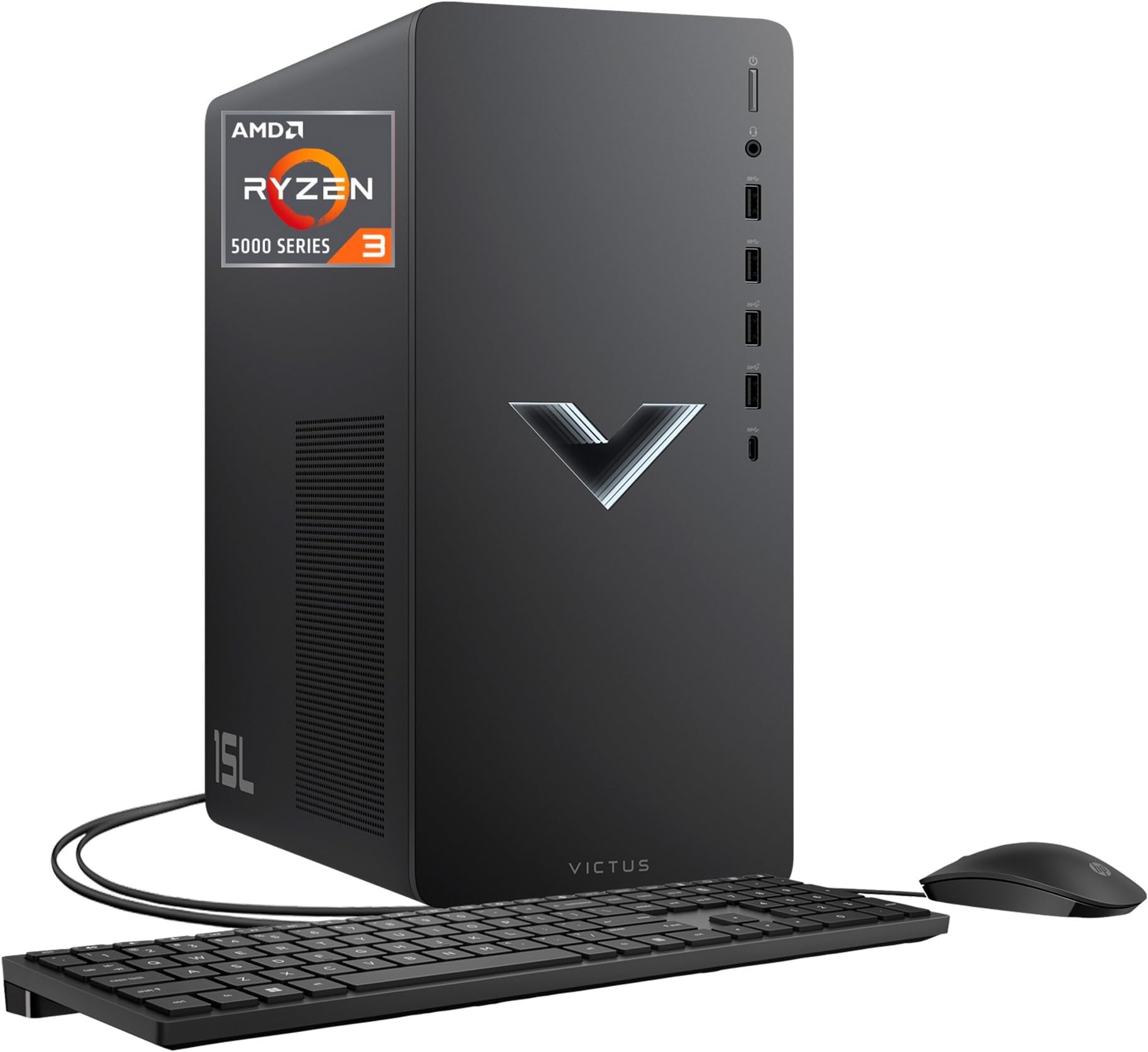 HP Victus 15L Gaming Desktop Bundle, AMD Ryzen 5 5600G, 8 GB SDRAM, 256 ...