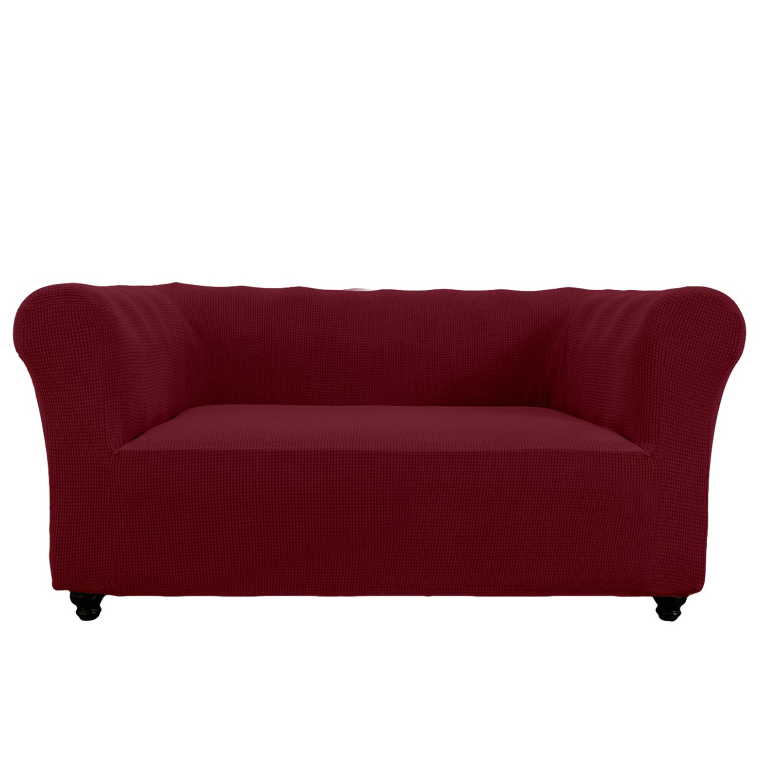 Chesterfield Copridivano per divano a 1/2/3 posti, elastico, adatto agli animali domestici, con braccioli, elegante protezione per divano rosso per cani e gatti (2 posti)