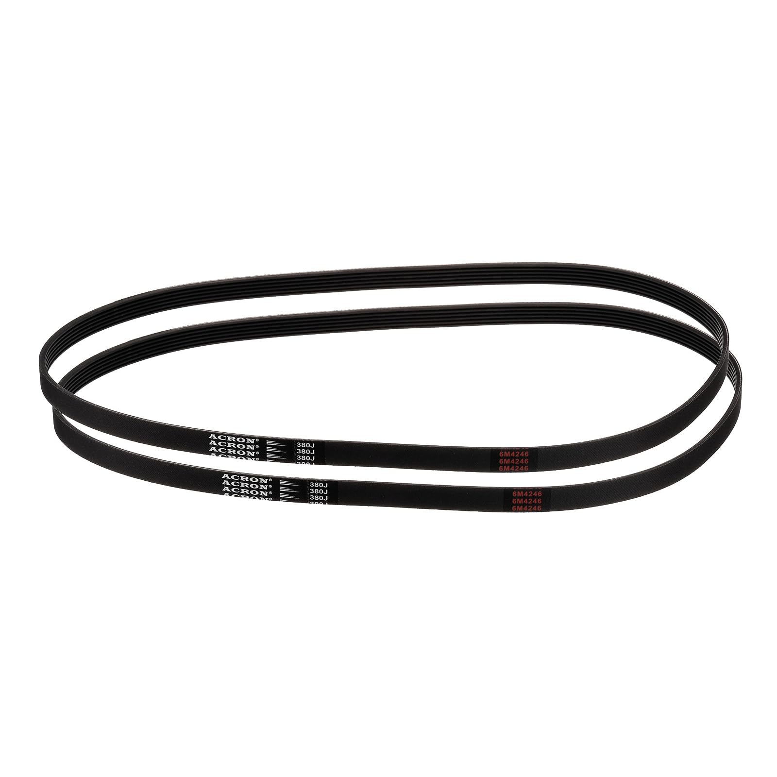 QUARKZMAN 2Pcs 380J6 Pj Courroie Striée à 6 Nervures de 38" de Longueur x 0,55" de Largeur x 0,14" de Hauteur, Courroie Poly V en Caoutchouc EPDM, Courroie Micro V à Plusieurs Gorges