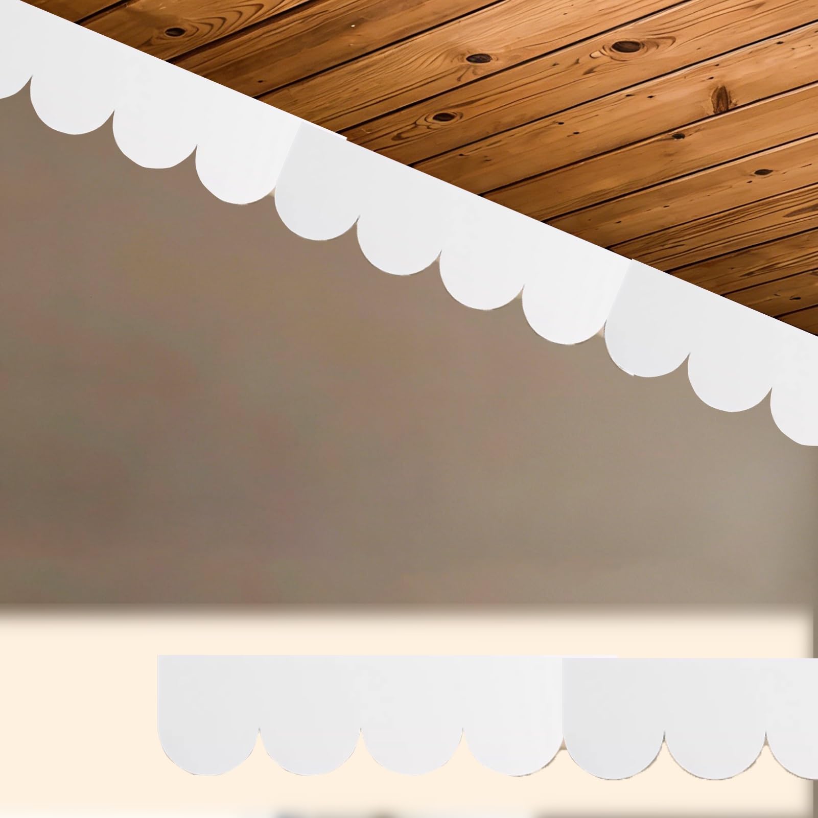 Molduras Techo Moldura de Techo Decorativa Blanca, Moldura de Pared con Patrón 3D en Relieve para Decoración del Hogar o Remodelaciones, Tira de Rodapié Flexible de Espuma Pintable(Style B)