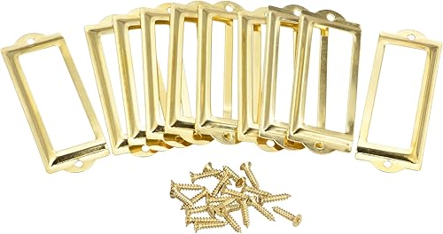 uxcell Portaetiquetas de metal, 3.268 x 1.181in, 10 unidades, marco de soporte de etiquetas para tarjetas de nombre de archivo para estantes de
