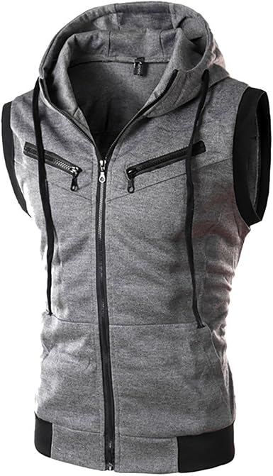 T-Shirt Sleeveless Zipper Top Blouse 