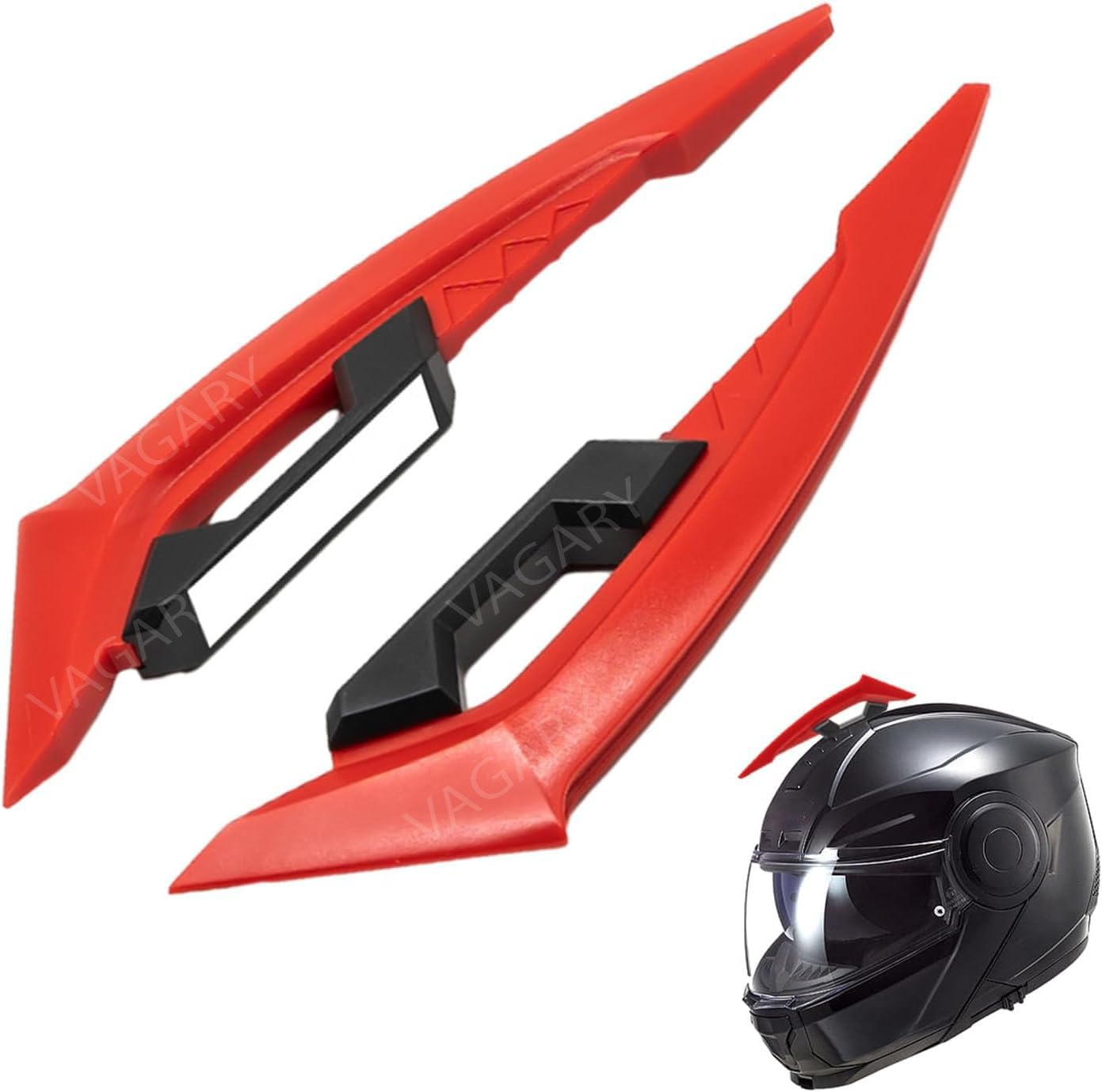 Vagary Wing Side Helmet Spoiler Aerodynamic Wing Dynamic Helmet Accessories, Helmet Punks, Helmet Wings (Red)-image-26