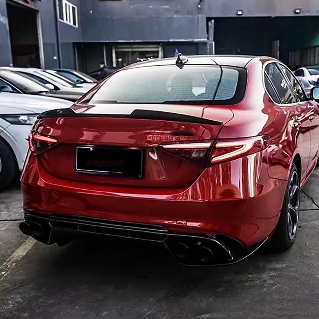 Spoiler Posteriore per Auto per Alfa Romeo Giulia 2015-2024,Spoiler Ali di Coda del Bagagliaio in ABS,Nero Lucido,Glossy Black