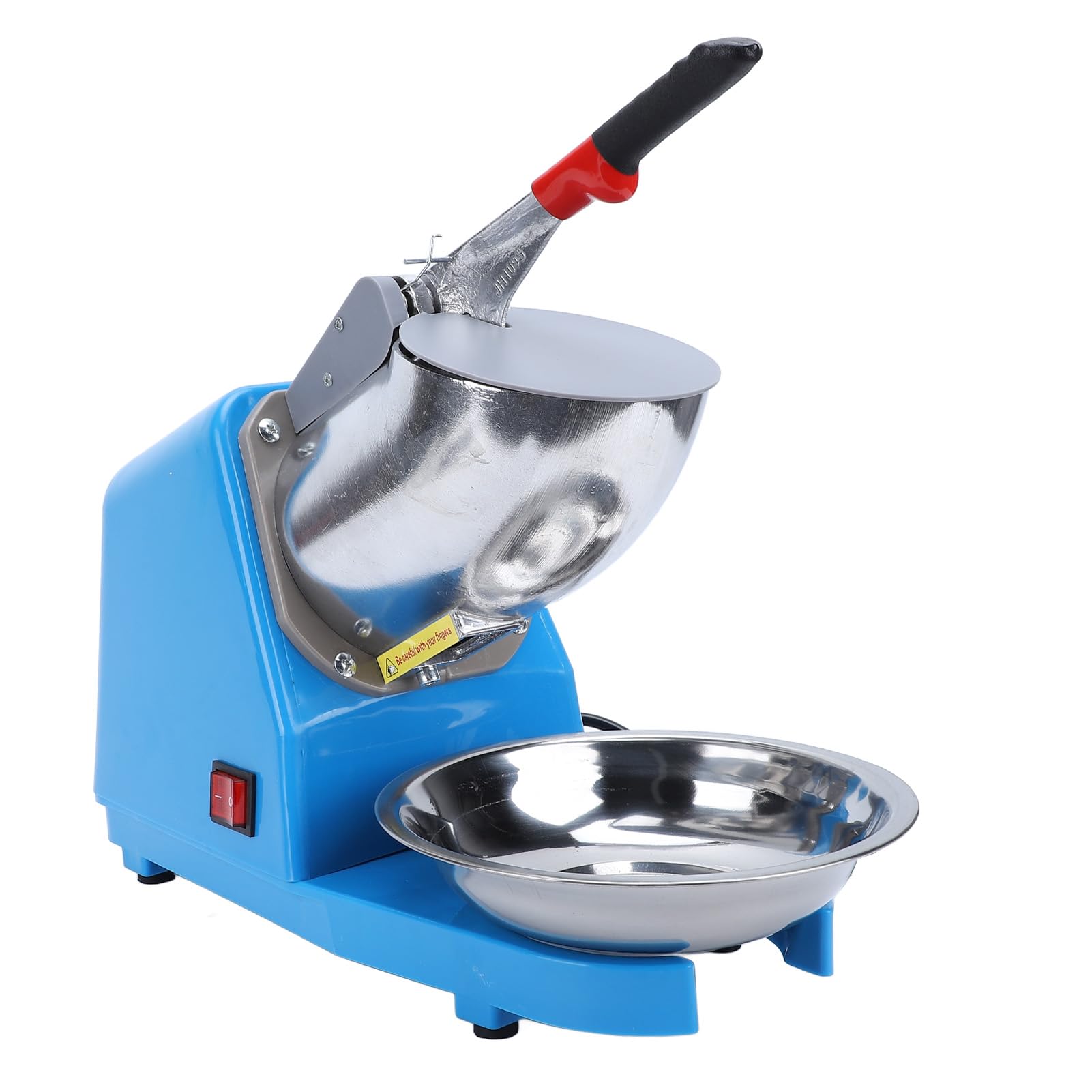 Fdit Tritaghiaccio Elettrico 380W, Lame in Acciaio Inox per e Ghiaccio Tritato, per Uso Domestico e Commerciale (BLUE)