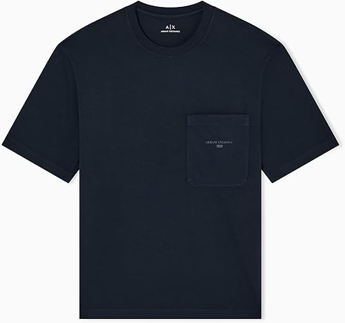 Armani Exchange Camiseta de Manga Corta para Hombre, Azul Oscuro, XS