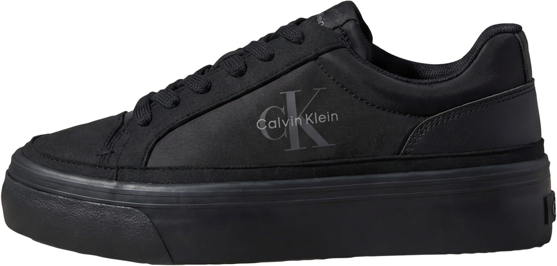 Calvin Klein Women's Vulc Flatf Laceup Ny-Su HW0HW03086 Low Top, Black (Triple Black), 6.5