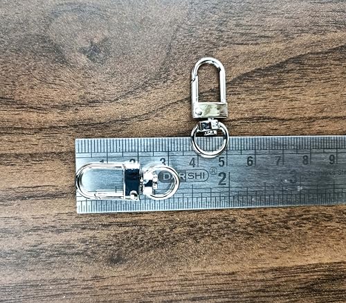 Image of Tia Strap Buckles Metal Clasps Lobster for Handbag, Spring Ring, Purse Dog Hook, Key Chain Swivel Trigger Snap Hook DIY and Purse Making Accessories (Silver Push Gate Hook Swivel-Premium-33x10mm, 2)