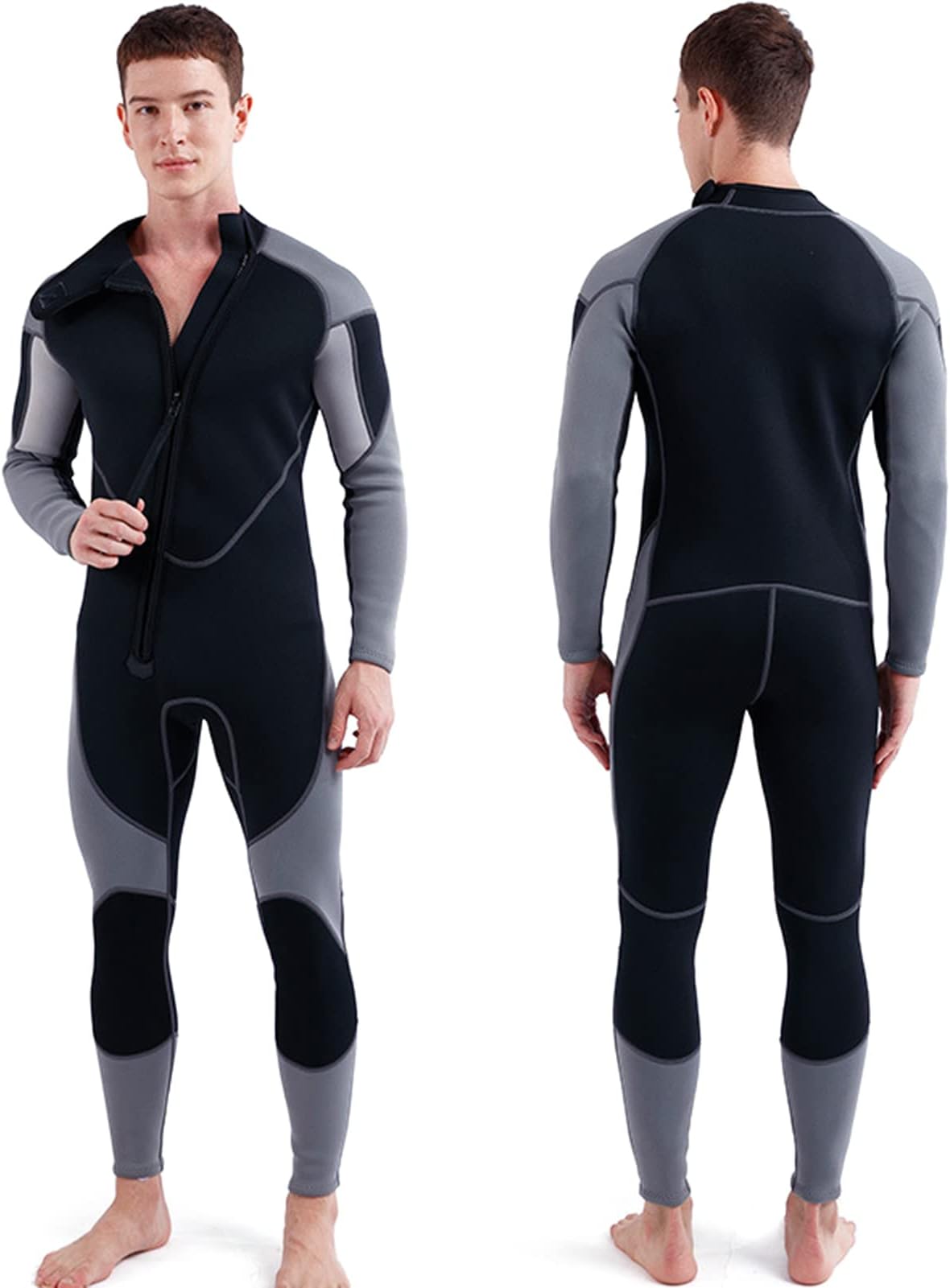 full body wetsuit, 3mm Neoprene Wetsuit for Men Front Zip Full Body Diving Suit for Snorkeling Surfing Scuba Diving Swimming