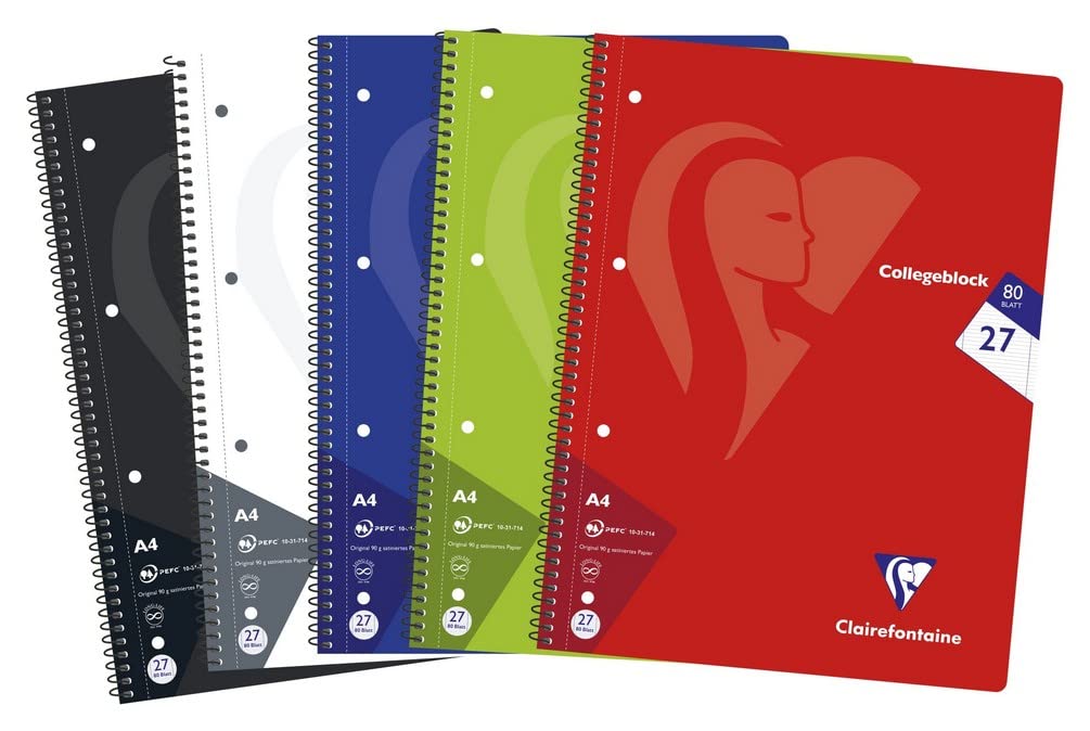 Stock Bureau - CLAIREFONTAINE Mimesys cahier piqué A4 96 pages grands carreaux Bleu marine