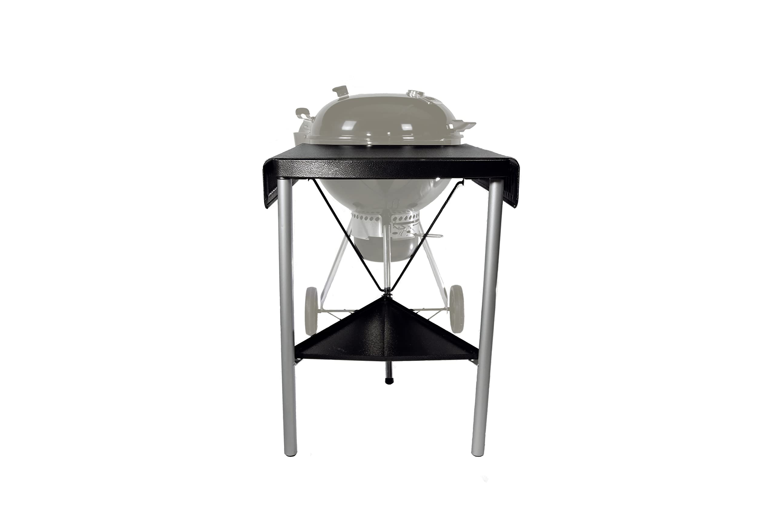 BBP Carbono Tavolo Per Barbecue A Carbone Con Vassoio | Compatibile Weber Master Touch E Kettle 57 Cm | Acciaio Con Ganci