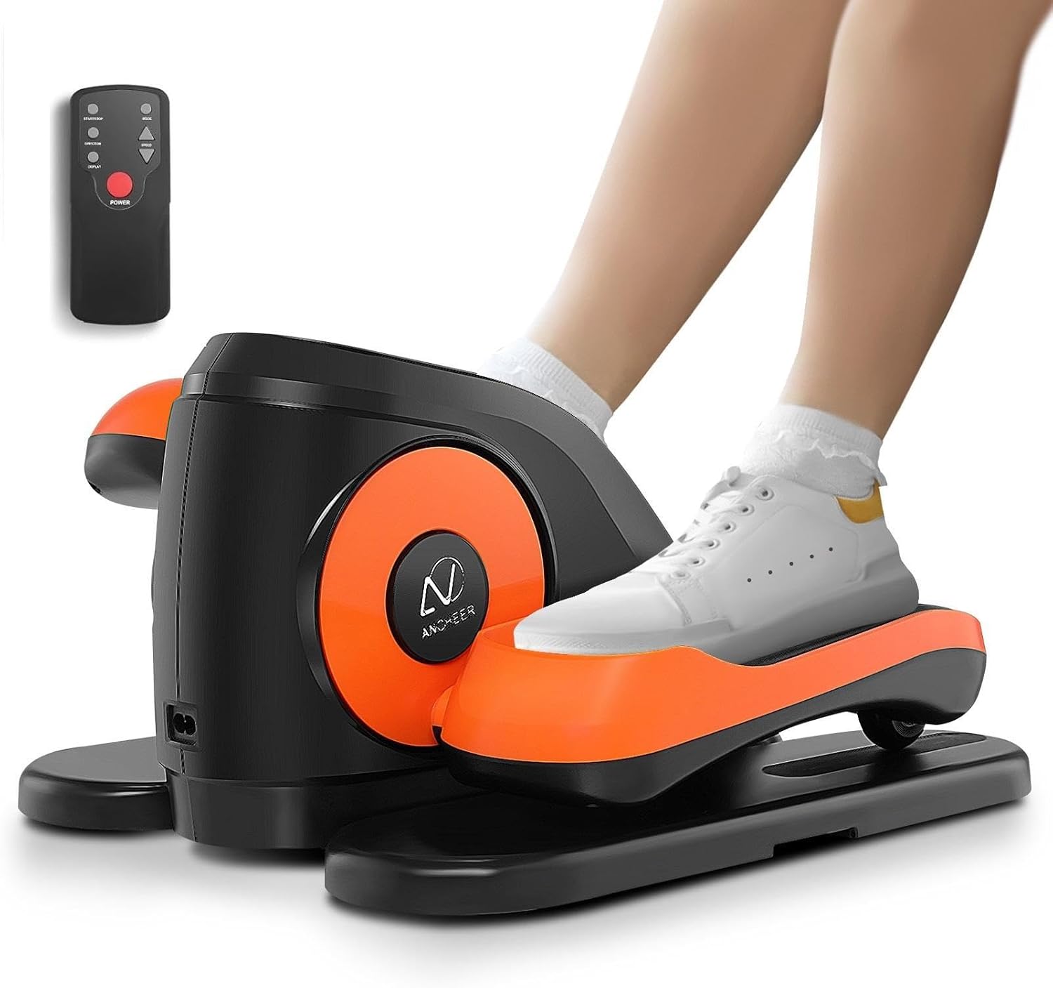 ANCHEER Under Desk Elliptical, Ellipse Leg Exerciser for Seniors Fully Assembled , Electric Seated Pedal Exerciser with Remote Control & 12 Adjustable Speed/Resistance