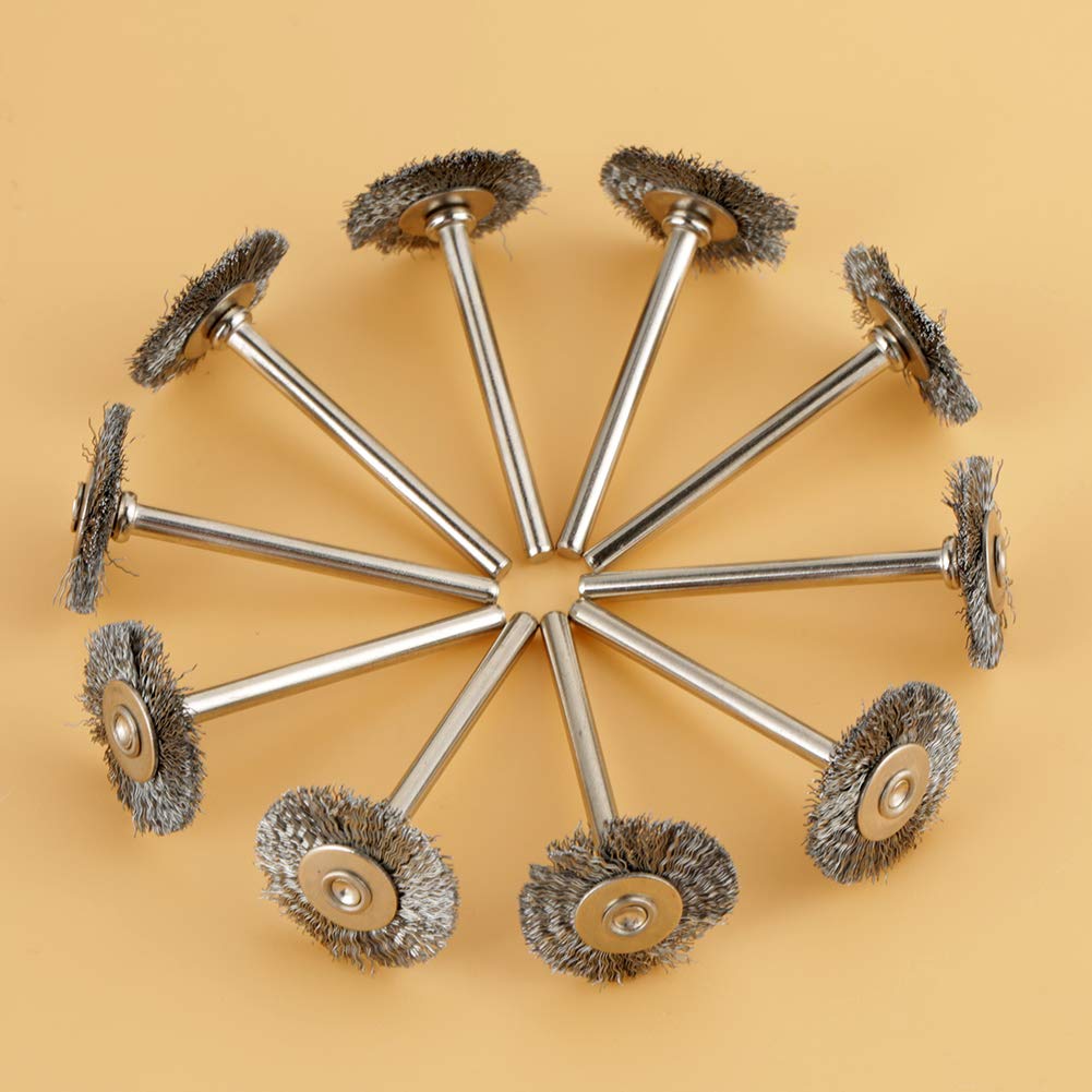 10Pcs 25mm Mini Stainless Steel Wire Brush Polishing Wheel for Grinder Power Tool Buffing Wheels Wheel Power Brushes
