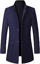 OKJCON Men's Long Jacket, Chester Coat, Business, Padding, Autumn and Winter, Wool, Thick, Large Size