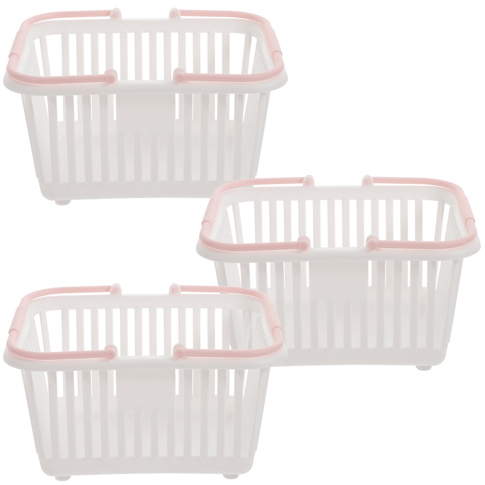 Cestas pequeñas de plástico Levemolo con asas para organizar juguetes y baño pack de 3
