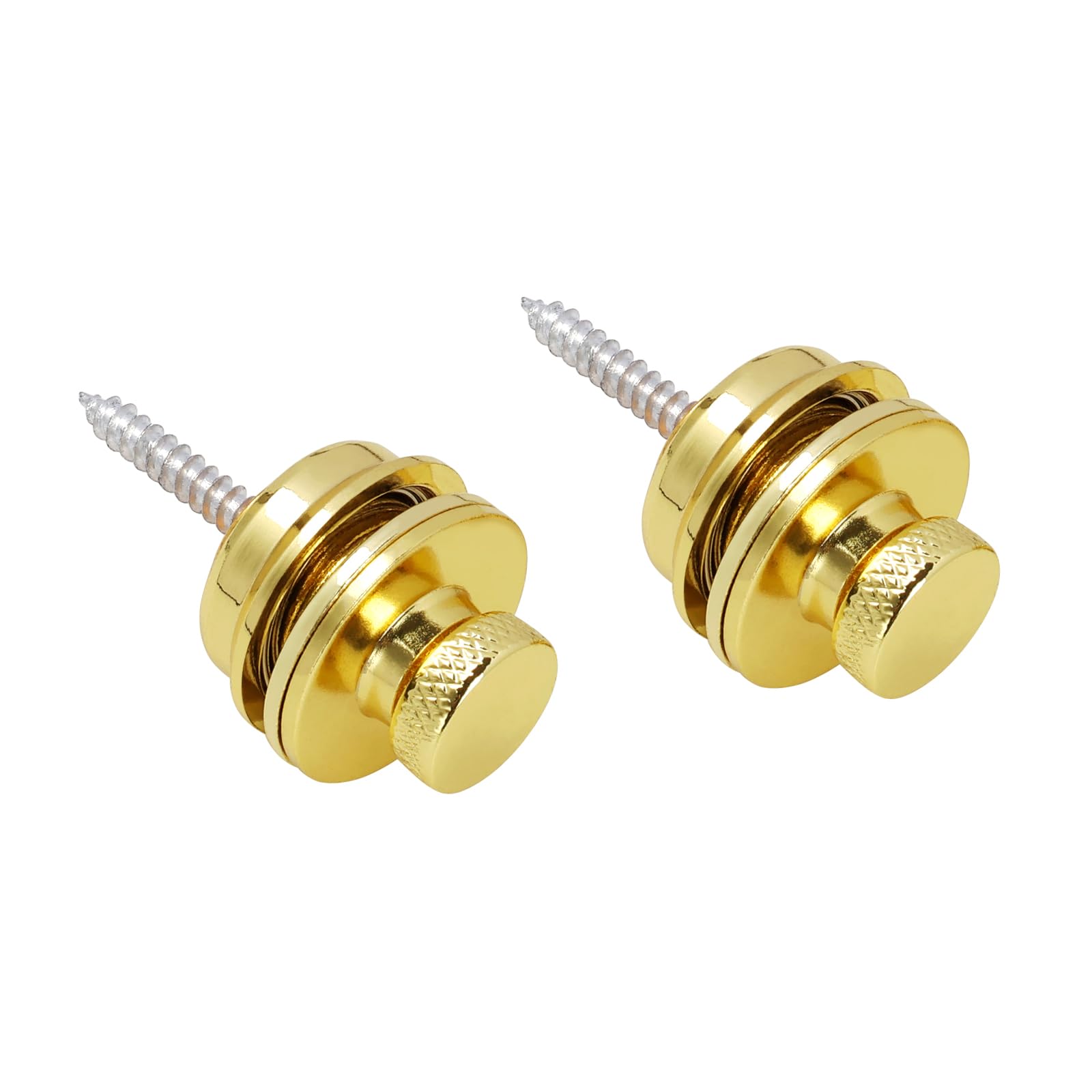 Banworks Quick-Release Locking Strap Buttons Flat Head Security Straplocks for Acoustic/Electric Guitars Pack of 2 JT/DSBDK-02 Golden - Image 3