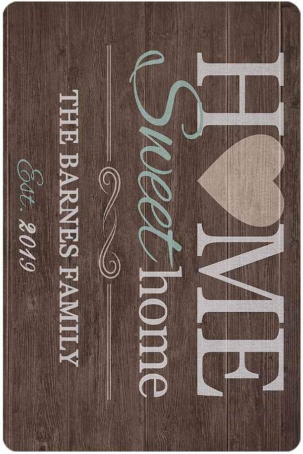 MyPupSocks Personalized Doormat Text Name Sweet Home Custom Door Mats