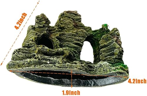 Miniatura 2 de Acuario Vista a la montaña Resina de piedra Decoración de pecera artificial Betta Hideouts Accesorios Rockery Hide Hut FishTortugas Pequeñas Tanque