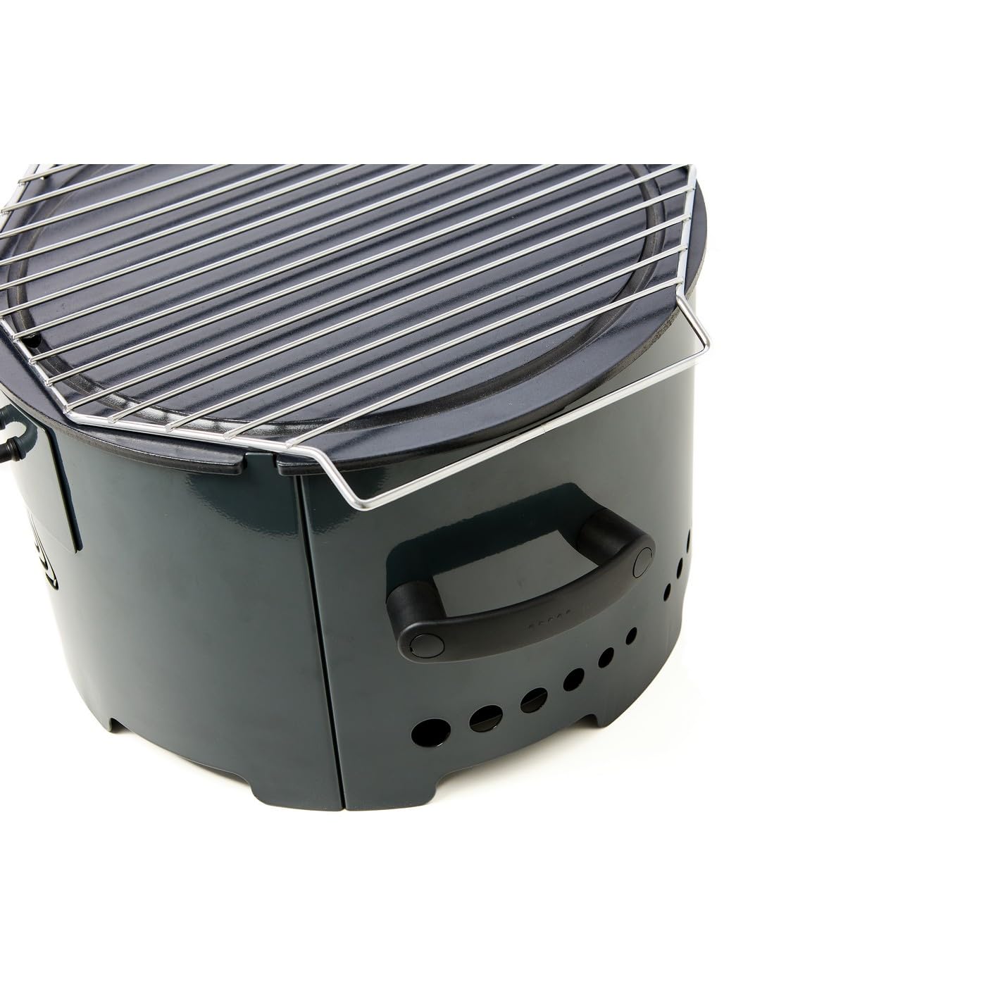 Eco fire - Barbecue portatile a Pellet modello "Apache" con piastra in Acciaio diametro 38 cm e spessore 6 mm - Grigio Antracite