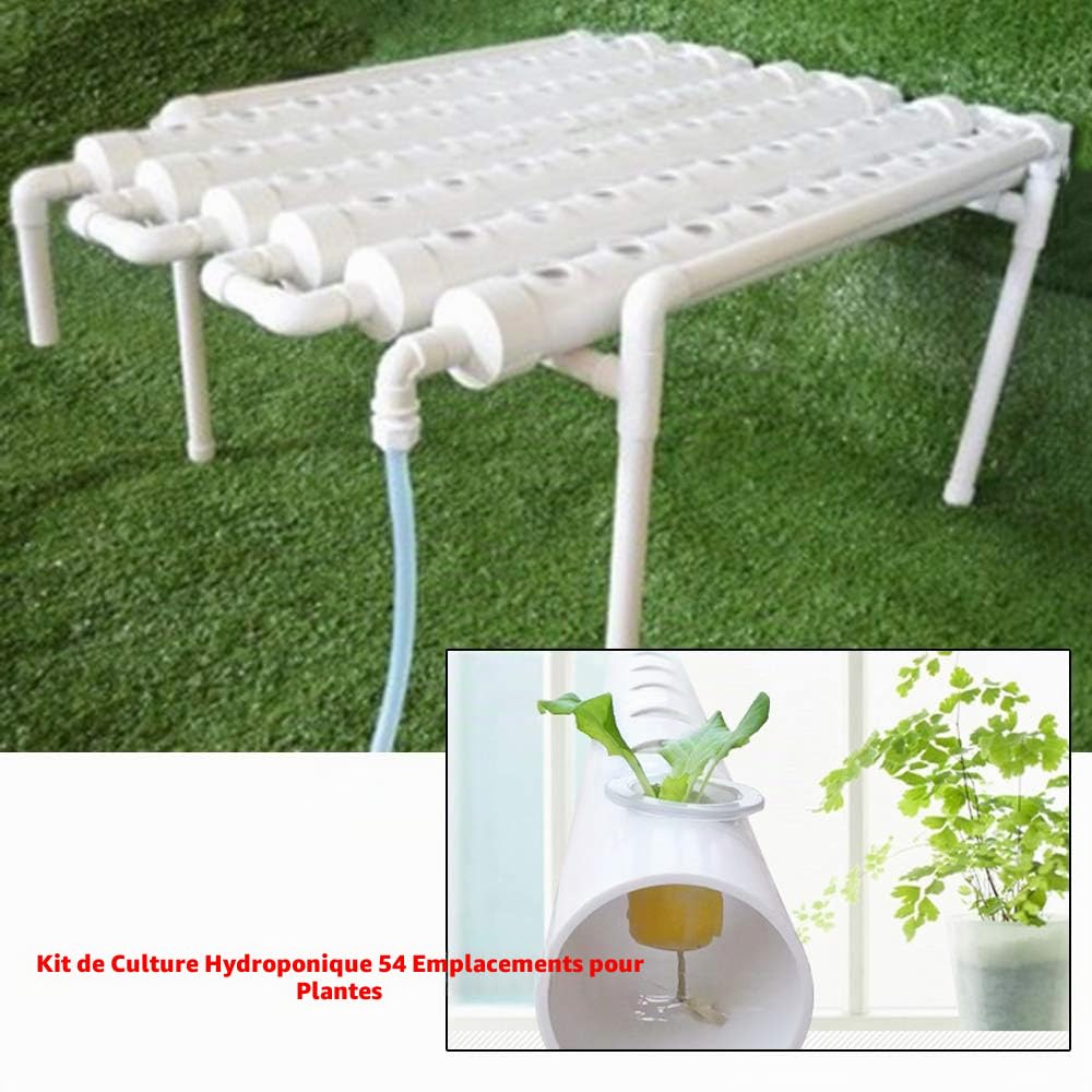 Kit de culture hydroponique avec 54 emplacements de plantes, 1 couche pour plantes et légumes