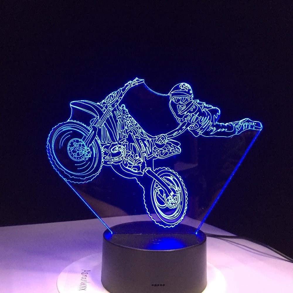 Motorcycle Stunts Touch Table Lamp 7/16 Colors Changing Desk Lamp 3D Lamp Novelty LED Night Light LED Light New Year Gift