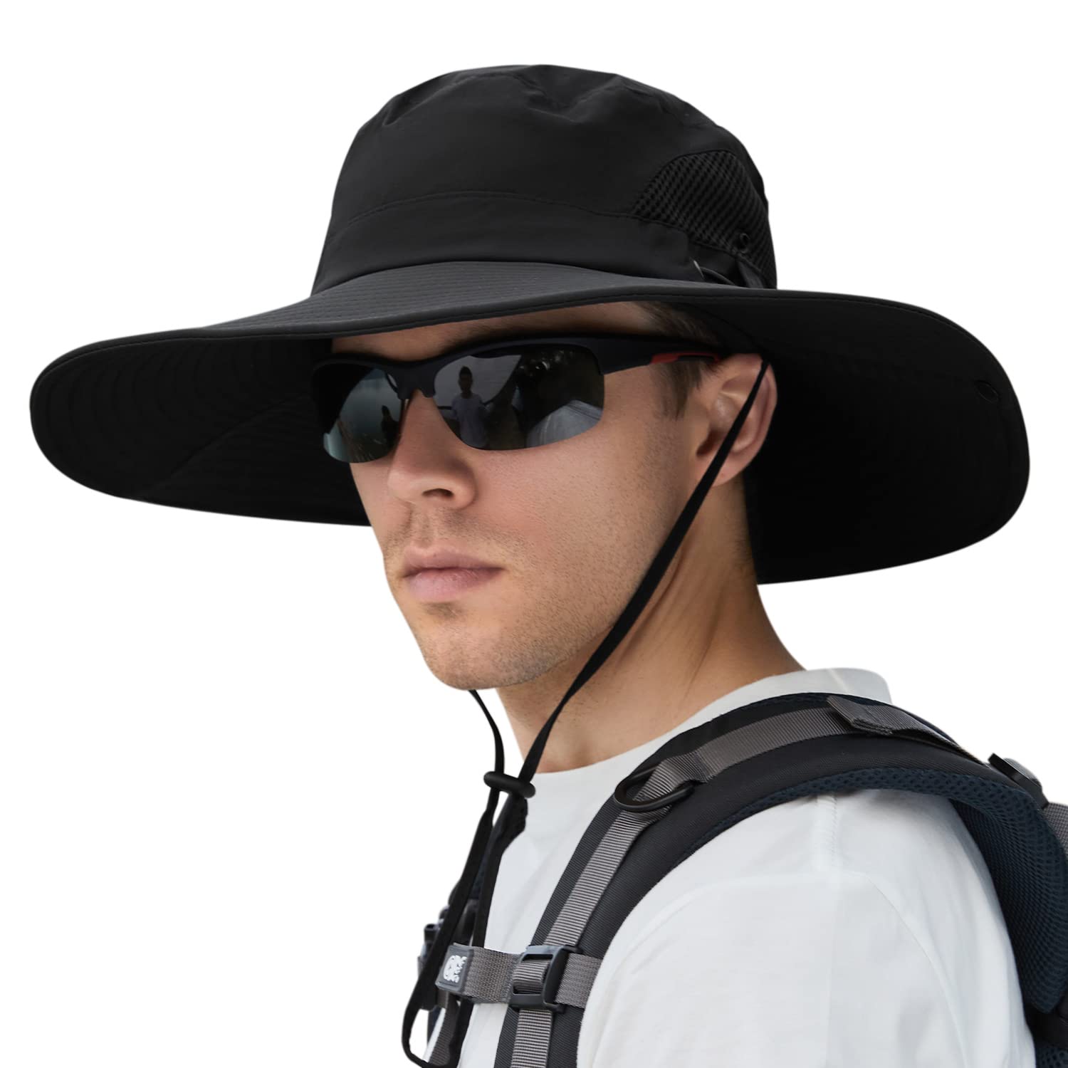 Oversize UPF 50+ Sun Hat Wide Brim Quick-Dry Breathable Fishing Boonie Hat Fishing Sun Hats for Men with Neck Flap UV Cover Hiking Wide  main image 2