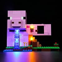 Vista 7 de Kit de iluminación LED compatible con Lego Minecraft The Pig House 21170 Minecraft Toy – Solo luces – Kit de luz LED de decoración sin