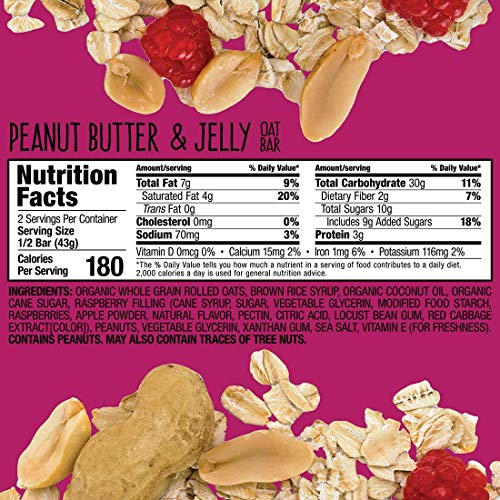 Bobo's Oat Bars (Peanut Butter And Jelly, 12 Pack Of 3 Oz Bars) Gluten Free Whole Grain Rolled Oat Bars - Great Tasting Vegan On-The-Go Snack, Made In The Usa #TOP5