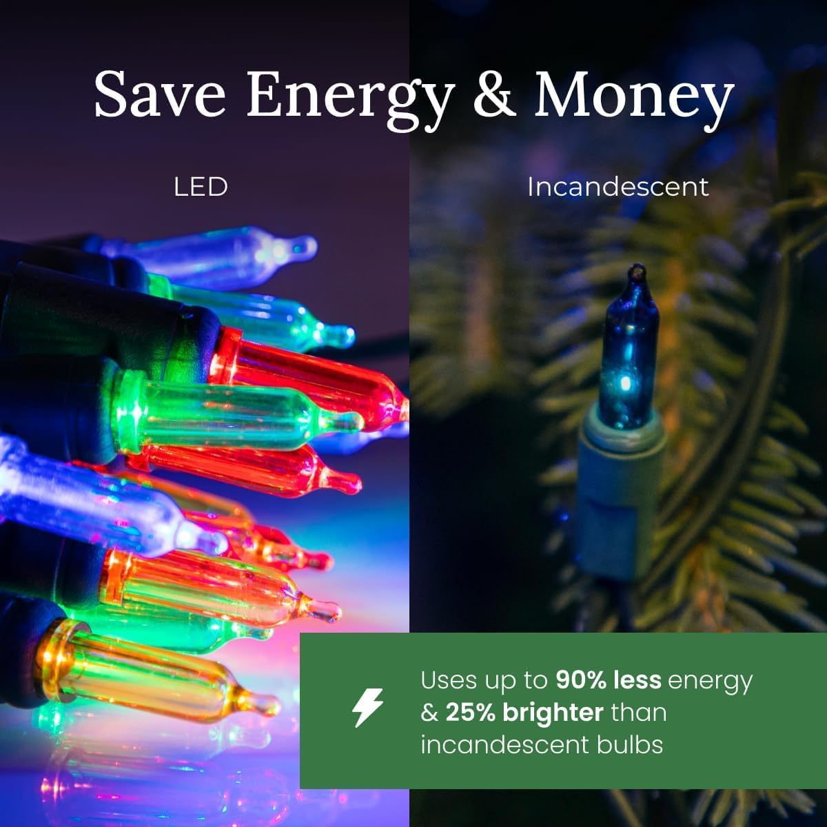 Pro Christmas T5 LED Christmas Lights - 70 Count Classic 5mm String Light Set - Professional Grade Indoor/Outdoor Commercial Holiday Lights for Trees, Bushes, & Décor - 2800K Warm White