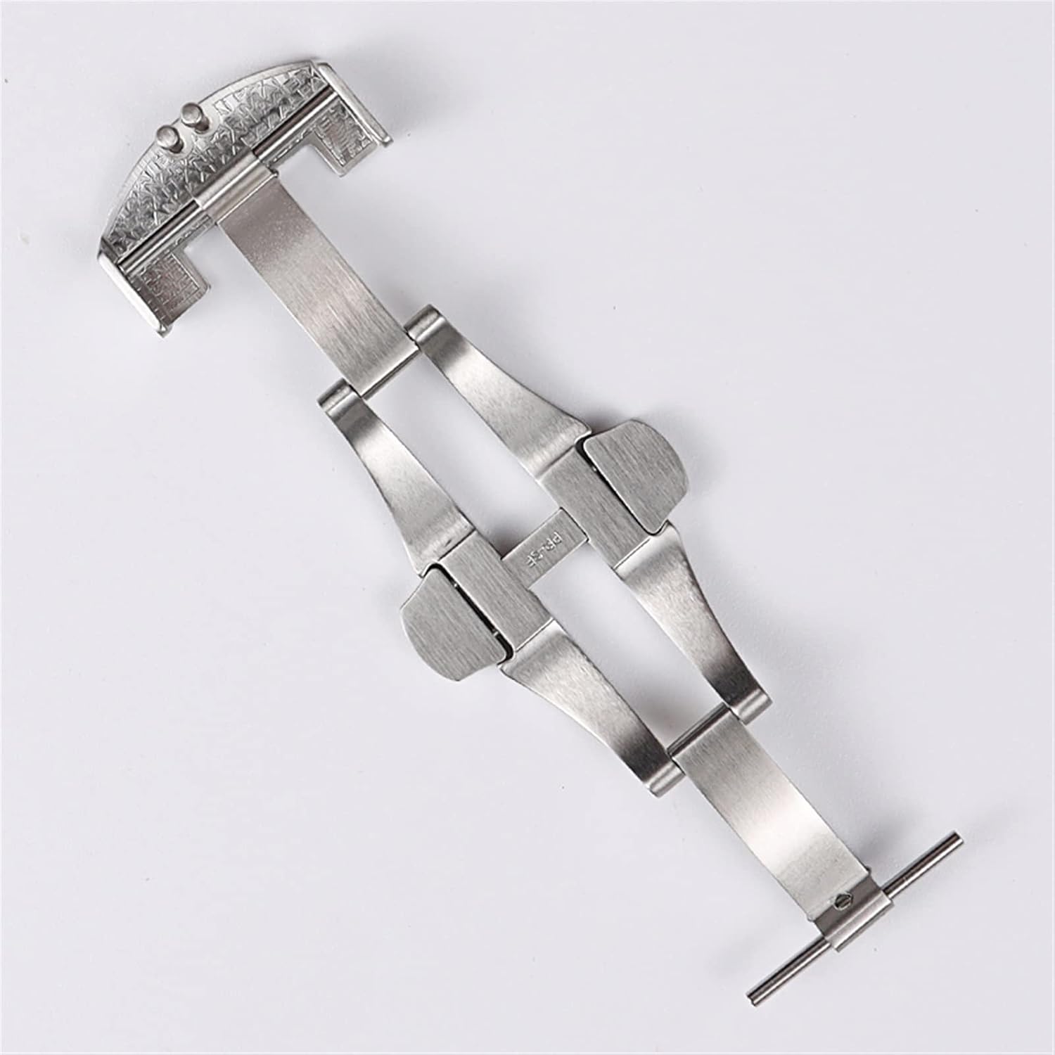 FULNES 22 20mm ソリッド ステンレススチール シルバー ブラック 展開クラスプ パネライ ウォッチバンド メタル アク