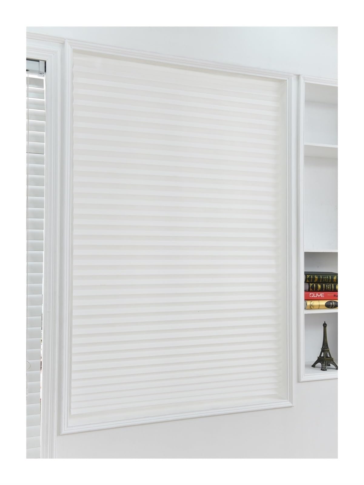 Stores adhésifs plissés blanc 60 cm pour protéger l'intimité sans percer les murs