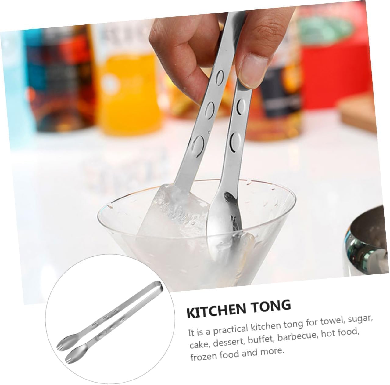 Salad Tongs Stainless Steel Kitchen Cooking Tongs Food Cooking Tongs Buffet Serving Tongs(Silver)