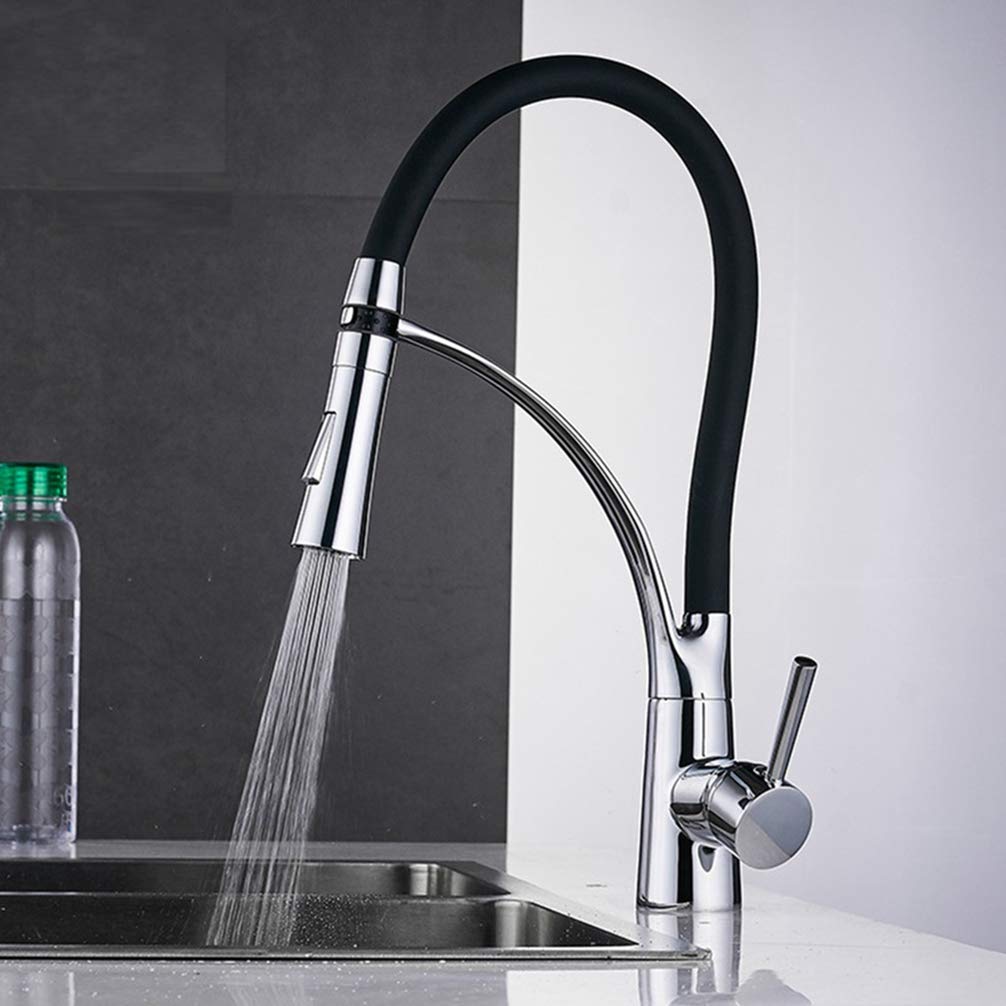 ZYCHSJXA Kitchen Mixer Sink Faucet Brass Torneira Tap Faucets Hot Cold Deck Mounted Bath 360 Degree Rotary,Chrome