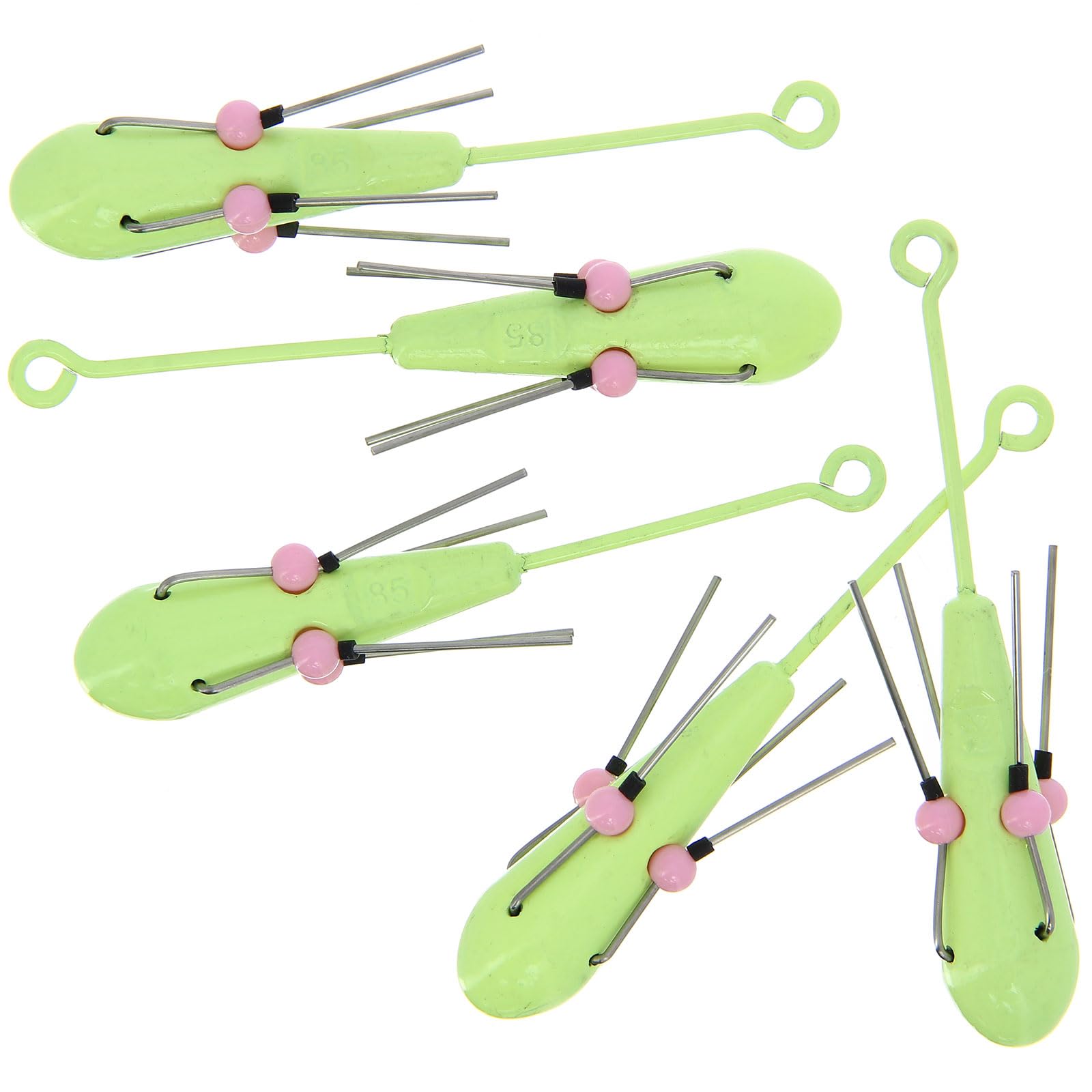 Luminous Glow in the Dark Breakaway Sea Fishing Sinkers with Beads – 3oz to 8oz – Pack of 10 – Saltwater Weights for Long Casting & Beach Pier Fishing (10 x 3oz)