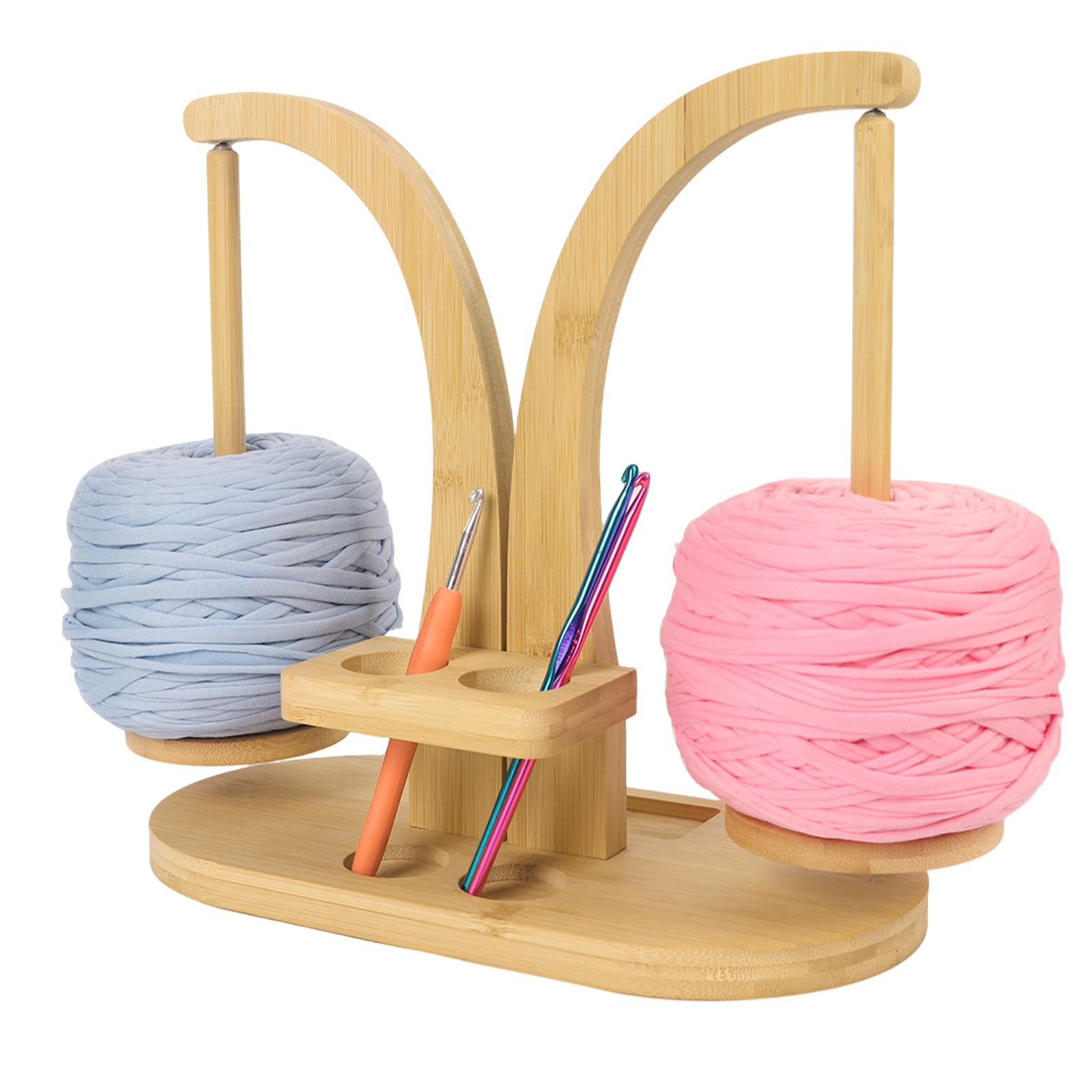 Yarn Holder Portable Magnetic Wool Holder Crocheting & Knitting Wooden Yarn Dispenser