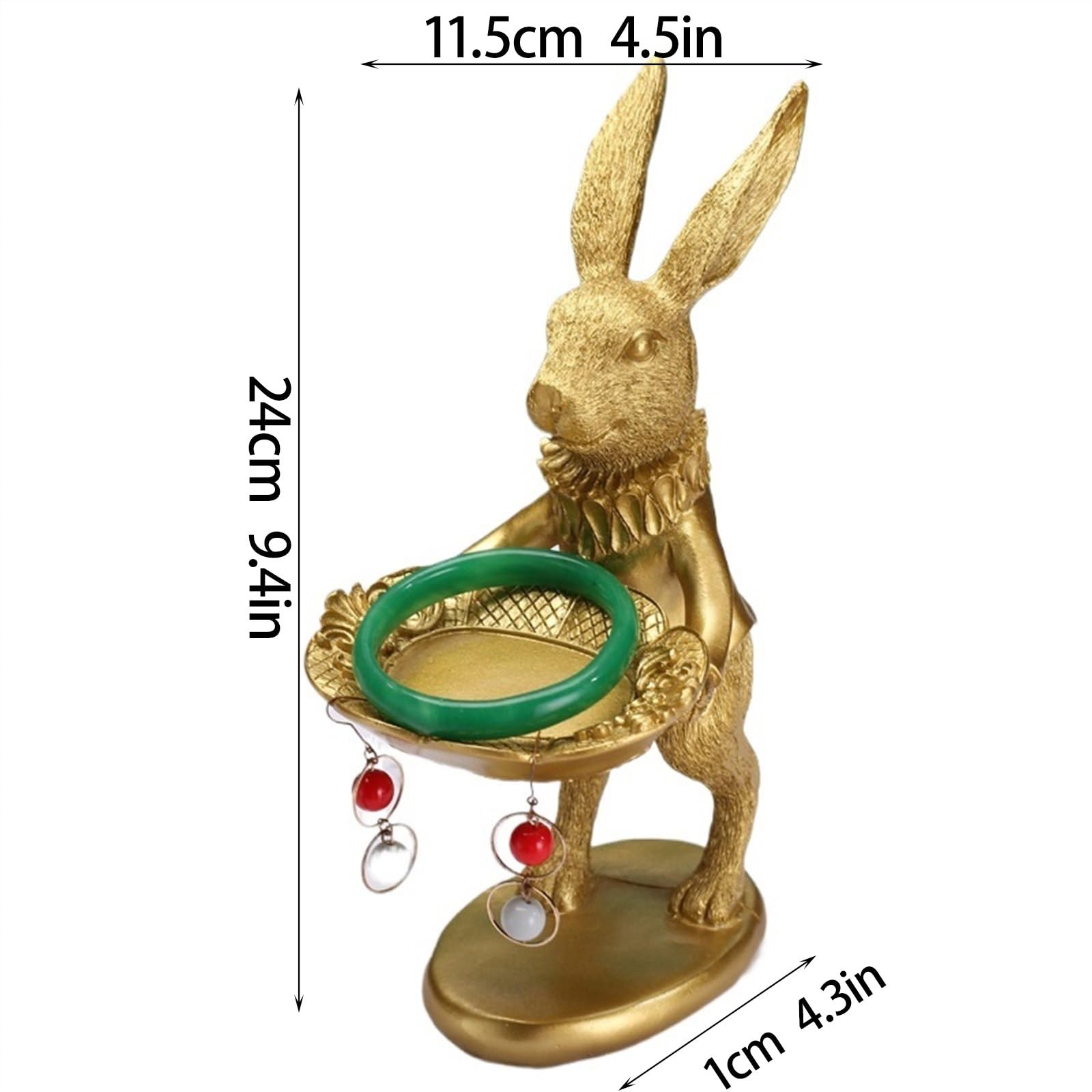 Hasen Ringhalter Schmuckschale Retro Schmucktablett Schminktisch, Aufbewahrung Im Badezimmer Schminktisch Deko Aufbewahrungsringe Und Armbänder (Color : Rabbit, Size : S)