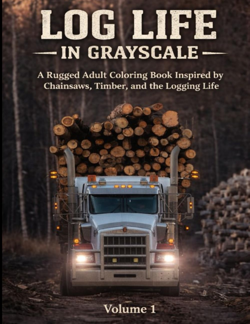 LOG LIFE IN GRAYSCALE: A Rugged Adult Coloring Book Inspired by Chainsaws, Timber and The Logging Life