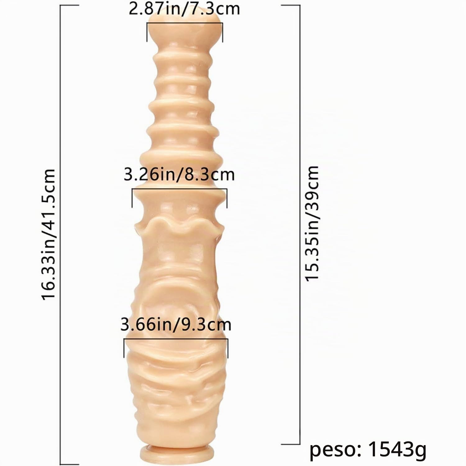 Enorme plug anale XXL, plug anale con dildo cavallo da 41,5 cm, con super ventosa, masturbatore, dildo ano, stimolatore del punto G, dilatatore anale, giocattolo sessuale(Flesh)