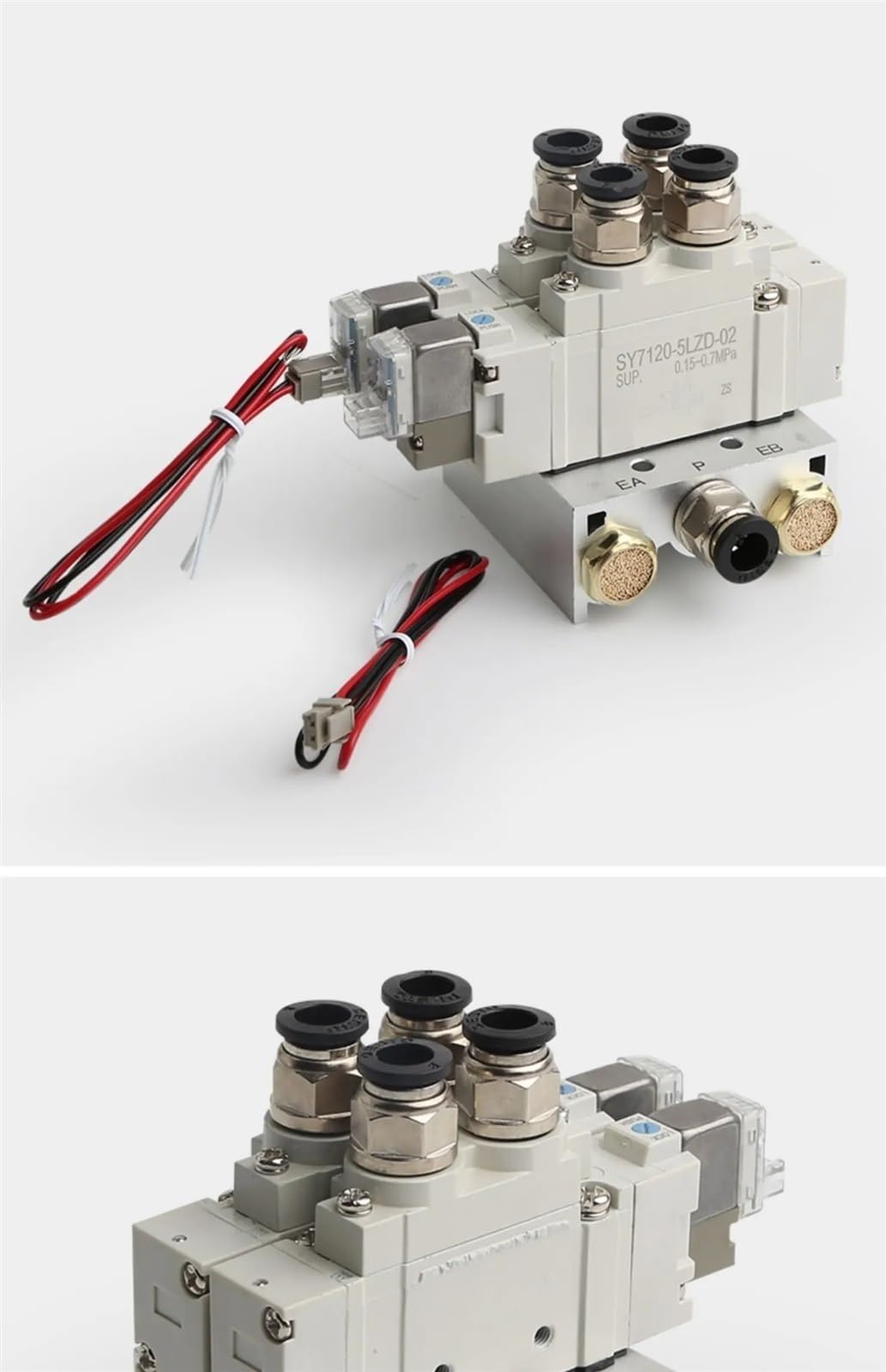 Válvula Solenoide Combinación DC12V DC24V AC220V AC110V Control Cilindro