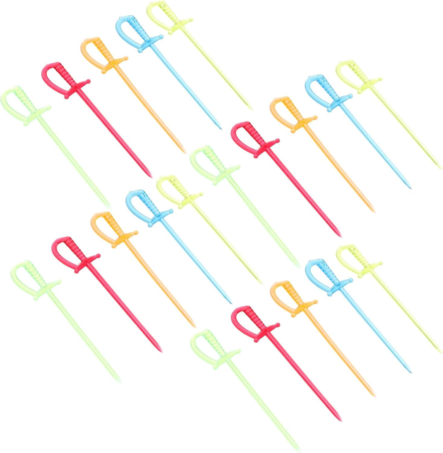 SHOWERORO 600pcs Colorful Plastic Cocktail Picks and Food Toothpicks for Party Appetizers Fruit Skewers and Teeth Cleaning Tools for Home Dining Bar Use