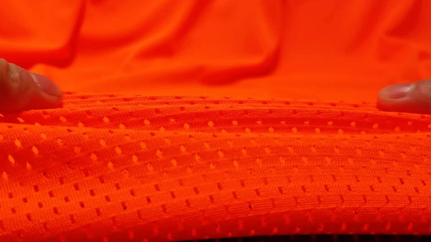 Pico Textiles 1 Yard – Neon Orange Polyester Pro Mesh Heavy Jersey Fabric - Sold by The Yard - Variety of Colors - Durable Athletic Mesh Fabric, Ideal for Sewing Soccer and Basketball Jerseys Uniforms